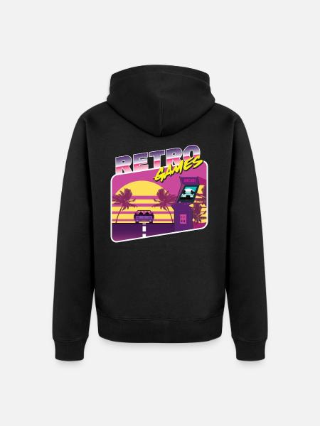 Retro Games - Unisex Premium Bio Zip Hoodie - Schwarz