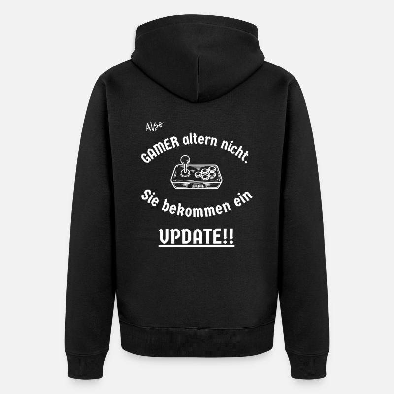 Gamer Update - Unisex Premium Bio Zip Hoodie - Schwarz