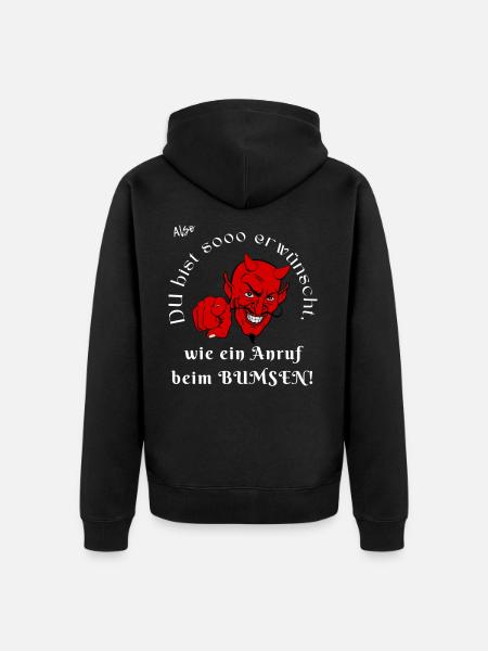 Du bist so erwünscht - Unisex Premium Bio Zip Hoodie - Schwarz