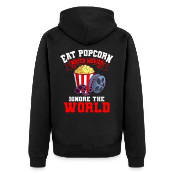 Popcorn Food Films Regarder la série Regarder le monde Ignorer - Veste à capuche bio Premium Unisexe - noir - Dos - Nico (187cm)