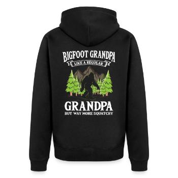 Bigfoot Like A Normal Grandpa Sasquatch Grandfather - Unisex Premium Organic Zip Hoodie - black - Back - Nico (187cm)