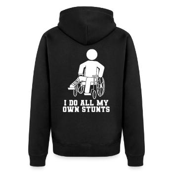 I Do All My Own Stunts - Unisex Premium Organic Zip Hoodie - black - Back - Nico (187cm)