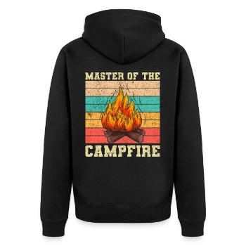 Master of Campfire Camping Camp Camping - Unisex Premium Organic Zip Hoodie - black - Back - Nico (187cm)