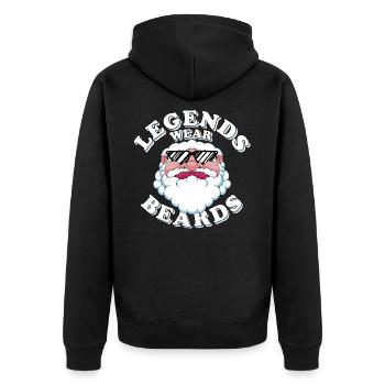 Legends wear beards - Unisex Premium Organic Zip Hoodie - black - Back - Nico (187cm)