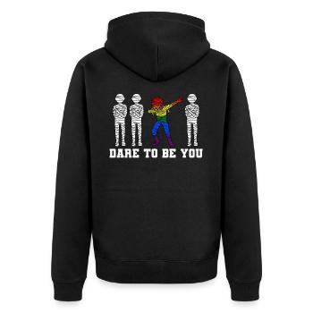 Dabbing Mummy LGBTQ Gay Lesbian Trans Pride - Unisex Premium Organic Zip Hoodie - black - Back - Nico (187cm)