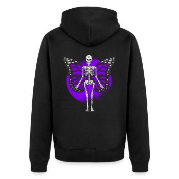 Skeleton Butterfly Gothic Fairycore Cottagecore - Unisex Premium Organic Zip Hoodie - black - Back - Nico (187cm)