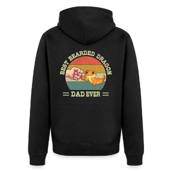 Best Bearded Dragon Dad Ever Lizard Papa Father - Unisex Premium Organic Zip Hoodie - black - Back - Nico (187cm)