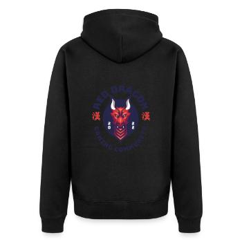 Red Dragon_Gaming Community - Unisex Premium Bio Zip Hoodie - Schwarz - Hinten - Nico (187cm)