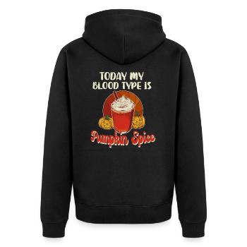 Pumpkin Spice Café Citrouille Automne Halloween - Veste à capuche bio Premium Unisexe - noir - Dos - Nico (187cm)