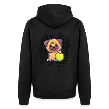 Padel - Geschenk für Tier- und Padelliebhaber - Unisex Premium Bio Zip Hoodie - Schwarz - Hinten - Nico (187cm)