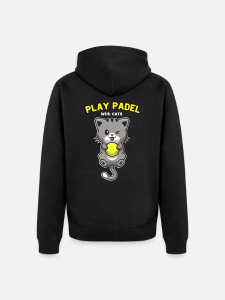 Padel - Les animaux jouent au padel - Premium økologisk unisex-hættejakke - sort