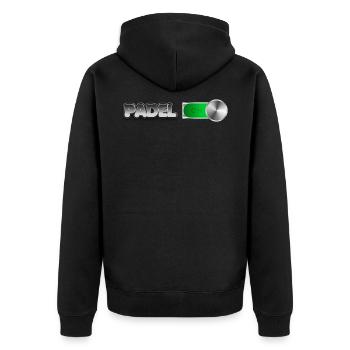Padel Cadeau pour joueurs de padel - Veste à capuche bio Premium Unisexe - noir - Dos - Nico (187cm)
