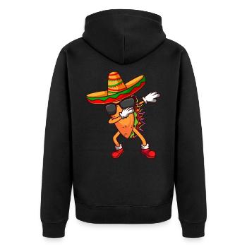 Dabbing Taco Mexican Fiesta Cinco De Mayo - Veste à capuche bio Premium Unisexe - noir - Dos - Nico (187cm)
