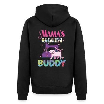 Mama’s Quilting Buddy Sewer Coudre Quilt Quilter - Veste à capuche bio Premium Unisexe - noir - Dos - Nico (187cm)
