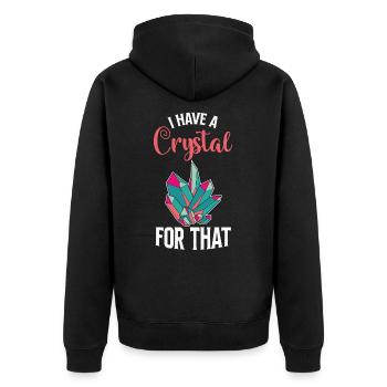 Yoga Namaste Crystal Collector Chakra - Unisex Premium Organic Zip Hoodie - black - Back - Nico (187cm)