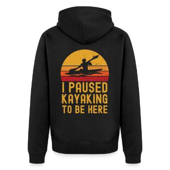 Kayak retro vintage - Unisex Premium Organic Zip Hoodie - black - Back - Nico (187cm)