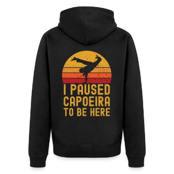 Capoeira rétro vintage - Veste à capuche bio Premium Unisexe - noir - Dos - Nico (187cm)