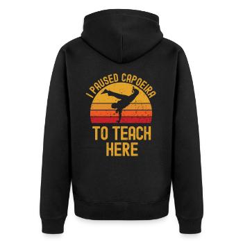 Capoeira et professeur rétro vintage - Veste à capuche bio Premium Unisexe - noir - Dos - Nico (187cm)