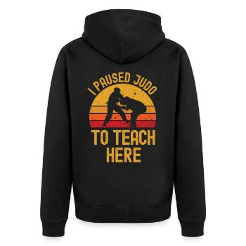 Judo and teacher retro vintage - Unisex Premium Organic Zip Hoodie - black - Back - Nico (187cm)