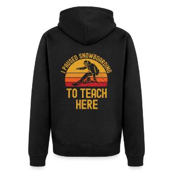 Snowboarden und Lehrer retro vintage - Unisex Premium Bio Zip Hoodie - Schwarz - Hinten - Nico (187cm)