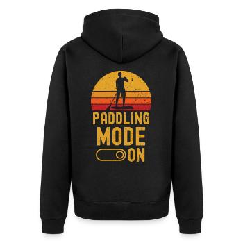 Paddleboard Mode on retro vintage - Unisex Premium Bio Zip Hoodie - Schwarz - Hinten - Nico (187cm)