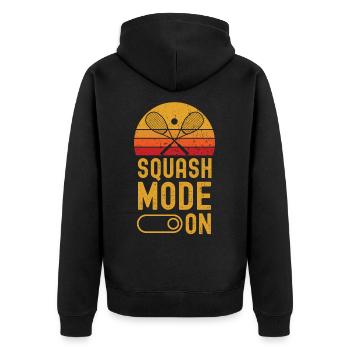 Squash Mode on retro vintage - Unisex Premium Organic Zip Hoodie - black - Back - Nico (187cm)