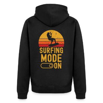 Kitesurf Mode sur rétro vintage - Veste à capuche bio Premium Unisexe - noir - Dos - Nico (187cm)