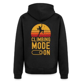 Klettern Mode on retro vintage - Unisex Premium Bio Zip Hoodie - Schwarz - Hinten - Nico (187cm)