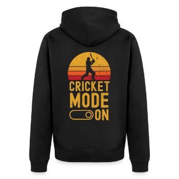 Cricket Fashion sur rétro vintage - Veste à capuche bio Premium Unisexe - noir - Dos - Nico (187cm)