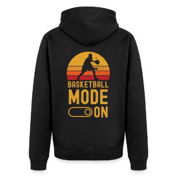 Basketball Mode on retro vintage - Unisex Premium Bio Zip Hoodie - Schwarz - Hinten - Nico (187cm)