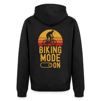 Mode vélo sur rétro vintage - Veste à capuche bio Premium Unisexe - noir - Dos - Nico (187cm)