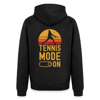 Mode Tennis sur rétro vintage - Veste à capuche bio Premium Unisexe - noir - Dos - Nico (187cm)