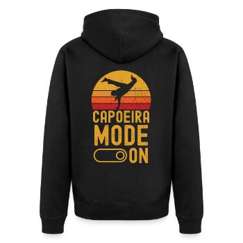 Capoeira Fashion sur rétro vintage - Veste à capuche bio Premium Unisexe - noir - Dos - Nico (187cm)