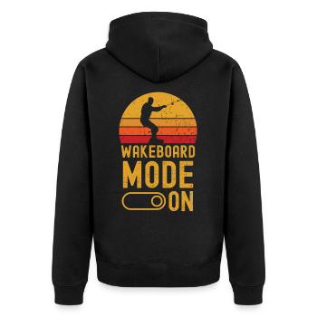 Wakeboard Mode on retro vintage - Unisex Premium Bio Zip Hoodie - Schwarz - Hinten - Nico (187cm)