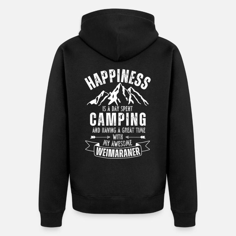 Camping et Weimaraner - Veste à capuche bio Premium Unisexe - noir
