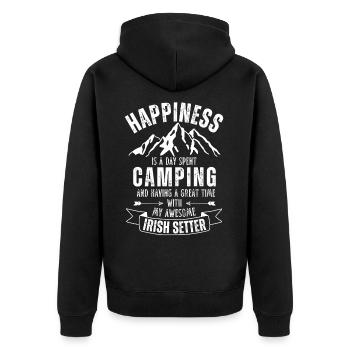 Camping and Irish-Setters - Unisex Premium Organic Zip Hoodie - black - Back - Nico (187cm)