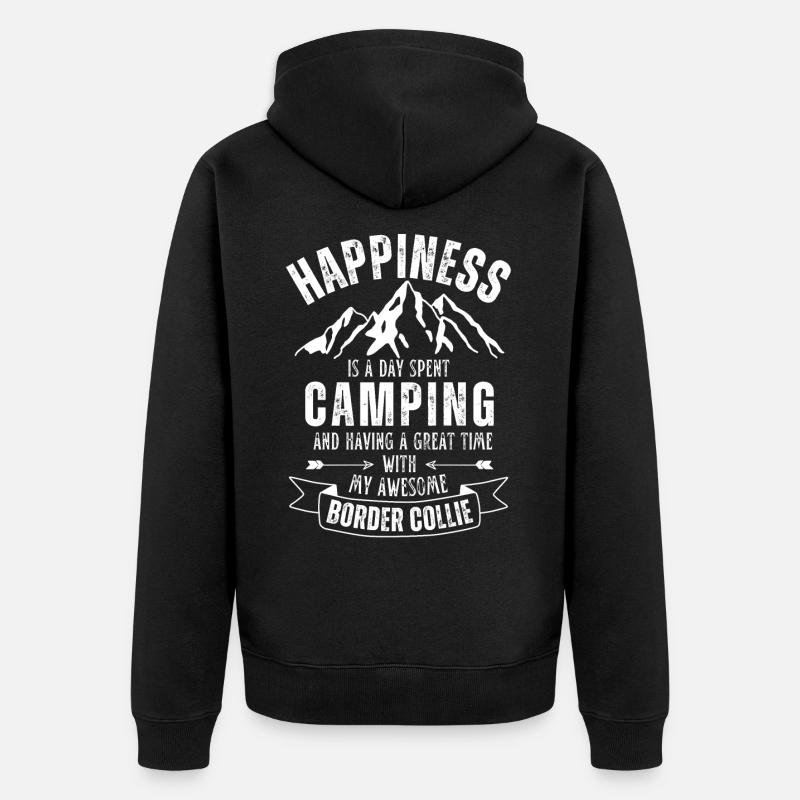 Camping et Border Collie - Veste à capuche bio Premium Unisexe - noir