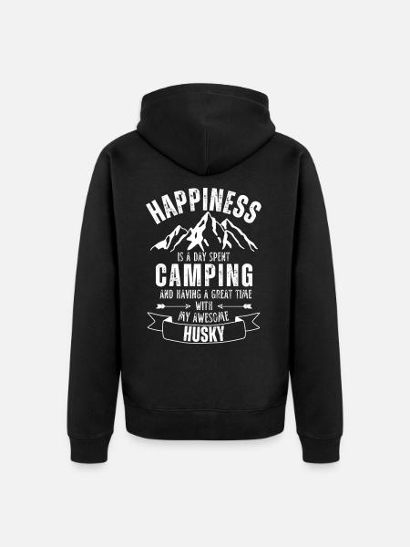 Camping and Husky - Unisex Premium Organic Zip Hoodie - black