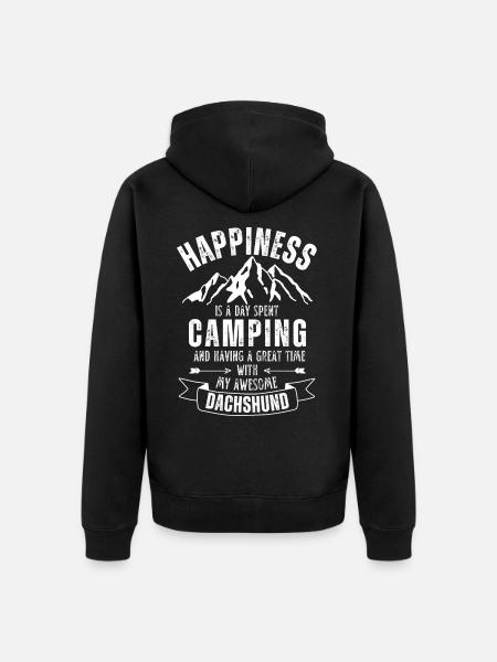 Camping et teckels - Veste à capuche bio Premium Unisexe - noir