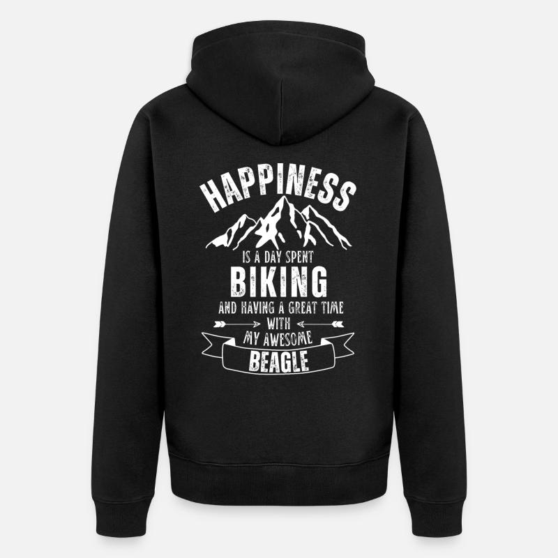 Cyclisme et Beagle - Veste à capuche bio Premium Unisexe - noir