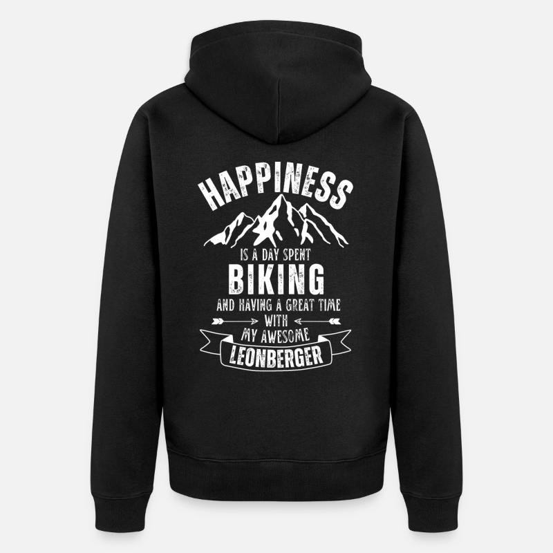 Cyclisme et Leonberger - Veste à capuche bio Premium Unisexe - noir