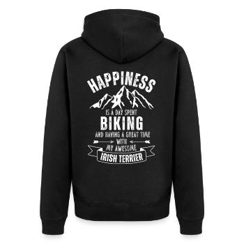 Cycling and Irish Terriers - Unisex Premium Organic Zip Hoodie - black - Back - Nico (187cm)