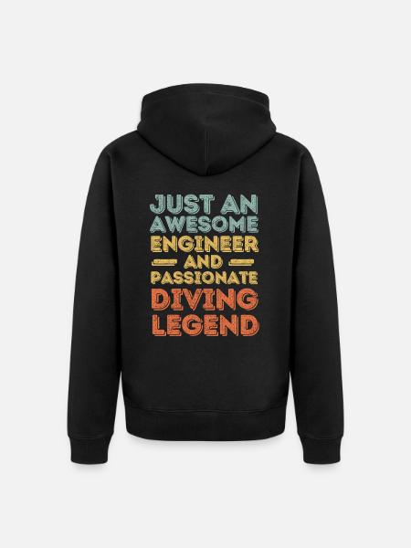 Engineer Diving retro - Unisex Premium Organic Zip Hoodie - black