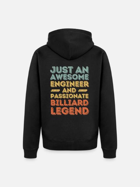 Engineer billiards retro - Unisex Premium Organic Zip Hoodie - black