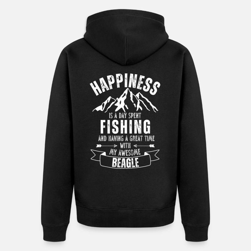 Pêche et Beagle - Veste à capuche bio Premium Unisexe - noir