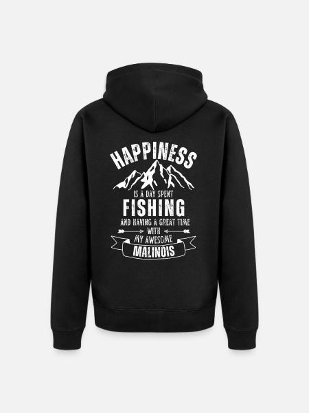 Pêche et Malinois - Veste à capuche bio Premium Unisexe - noir