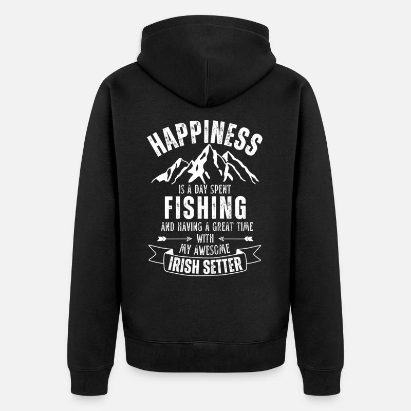 Pêche et pêcheur irlandais - Veste à capuche bio Premium Unisexe - noir