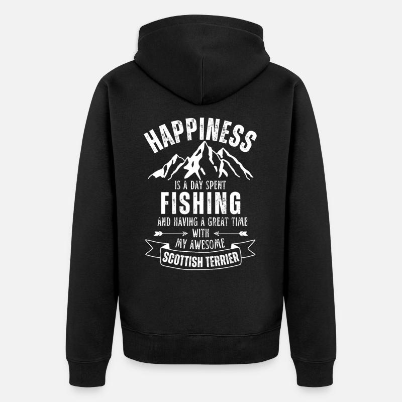 Pêche et terriers écossais - Veste à capuche bio Premium Unisexe - noir
