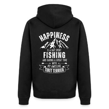 Pêche et terriers tibétains - Veste à capuche bio Premium Unisexe - noir - Dos - Nico (187cm)