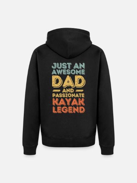 Papa Kayak retro - Unisex Premium Organic Zip Hoodie - black